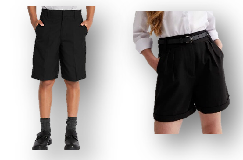 Introduction of smart, black tailored shorts